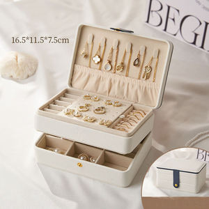 Boîte de rangement portable multifonctionnelle de luxe vintage avec fermeture à pression, couleur personnalisée, organisateur de papier rectangulaire moderne pour boucles d'oreilles - Product Image 1