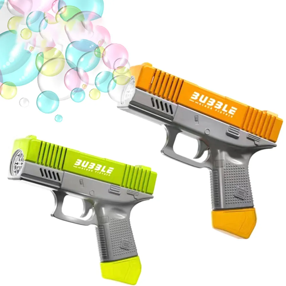 Automatisch 6 Gaten Glock Pistool Bubble Pistool Speelgoed Voor Kinderen Buiten Zeep Water Speelgoed Handheld Elektrische Bubble Machine Speelgoed