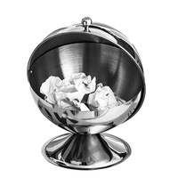 Poubelle de bureau en acier inoxydable avec couvercle, mini poubelle domestique pour chambre à coucher, boîte de rangement pour bonbons, snacks et friandises, pour intérieur
