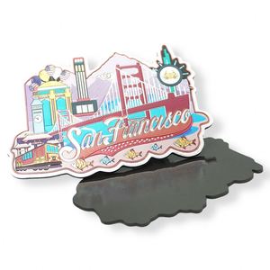 Aimants de réfrigérateur 3D personnalisés en aluminium avec impression Souvenir Dubaï San Francisco, en promotion - Product Image 4