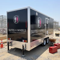 Remorque de toilettes mobiles spacieuses et hygiéniques avec station de lavage des mains pour les grands rassemblements, toilettes préfabriquées, lavabo mobile
