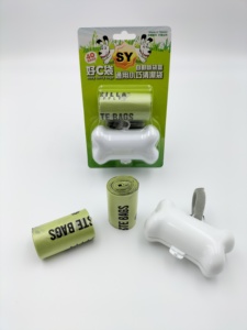 Sacs à déchets de crottes de chien vert clair à 2 rouleaux en plastique biodégradable épais et écologique avec poignée Sac à déchets écologiques pour animaux de compagnie - Product Image 3