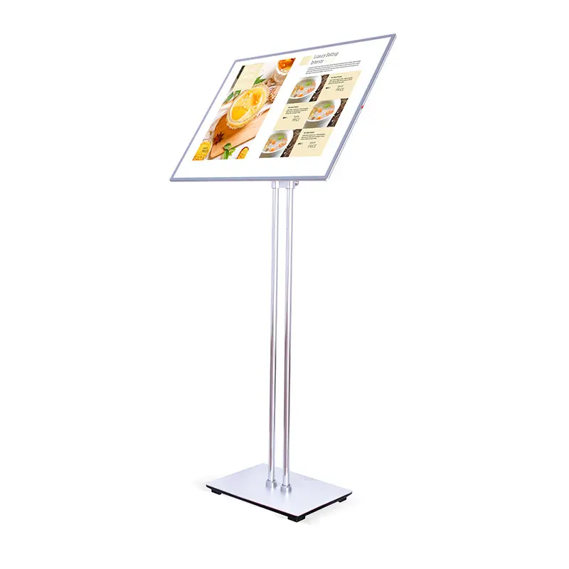 Portable A2 A3 Freestanding Advertising Poster Sign Board Battery Powered Floor Led Light Box Menu Display Frame