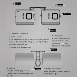 Sáng Tạo Tự Động Lật Đồng Hồ Bảng Đồng Hồ Thiết Kế Hiện Đại Retro Thép Không Gỉ Quay Số Bánh Nghệ Thuật Thạch Anh Đồng Hồ Treo Tường Máy Tính Để Bàn Văn Phòng Đầu Giường - Product Image 6