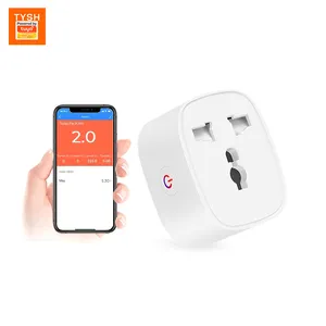 TYSH Universal Tuya Home Wifi Smart Electrical Plug With Socket Customized Logo Brand Wall Socket Alexa Google Plug
