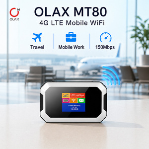 เราเตอร์พกพา OLAX MT80 4G LTE พร้อมเสาอากาศภายนอก 2 เสา ความเร็ว 150Mbps ฮอตสปอตแบบพกพา ช่องใส่ซิมการ์ด ช่องใส่การ์ด TF หน้าจอ LCD แสดงสถานะเครือข่าย - Product Image 1