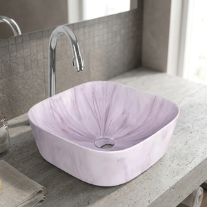 Designer Sanitaire Salle de Bain Céramique Comptoir Lavabo Marbre Lavabo Rectangulaire à Vendre en Offre Prix Discount - Product Image 5
