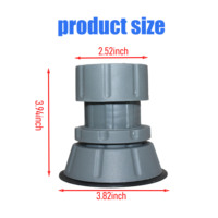 Pack de 4 patins anti-vibration durables BIT, plateaux de sol antidérapants en caoutchouc, pieds réglables en hauteur pour machines à laver et réfrigérateurs (4 pièces)