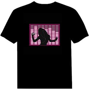 Camiseta LED activada por sonido personalizada <span class=keywords><strong>2024</strong></span> para DJ <span class=keywords><strong>Bar</strong></span> Rave Party Promocional Light up T-Shirt - Product Image 1