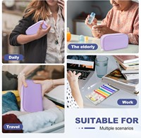 Organisateur de pilules hebdomadaire 2 fois par jour A6, étanche, 14 pochettes pour le rangement des médicaments en voyage avec étiquettes et fermeture auto-adhésive personnalisée