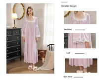 Robe de nuit trois-quarts pour femme, manches longues, dentelle, coupe ample, pour la maison et l'heure du coucher, en blanc, noir et violet lavande