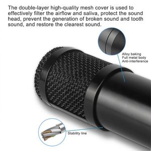 Microphone d'enregistrement professionnel OEM <span class=keywords><strong>pour</strong></span> diffusion en direct sur YouTube, microphone à condensateur BM800, pièces de microphone, <span class=keywords><strong>carte</strong></span> <span class=keywords><strong>son</strong></span> avec support de bras, kit de filtre anti-pop - Product Image 3