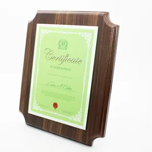 Customs sublimation blank wooden plaque board with glass piece for heat press printing