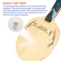 Raquette de ping-pong LOKI RXTON 9 Pro Inner Basalt GNF Fiber Limba Ayous 6.0mm, lame de tennis de table équilibrée pour l'offensive et la défense