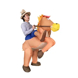 Cheap Wholesale Inflatable Fun Horse Costume with Hat for Adults and Kids Underwear Pants Carton Customized Unisex Cuy Costumes