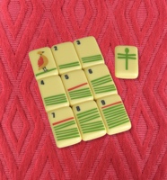 En gros, Ensemble de Mahjong Américain Mid-Century Tree, 160 tuiles en acrylique ivoire, motif arbre rétro, jeu de table
