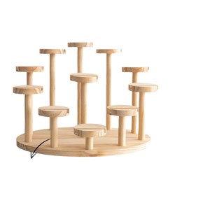 Wooden Trading Card Display Rack 4 Layers <b>Desktop</b> Hobby Display Case For Sports Cards And Blind Box Collectibles - Product Image 1