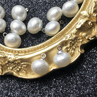 8-14mm naturel blanc perle d'eau douce boutons couture perles baroques bijoux accessoires bricolage vêtements plissé perle tige bouton