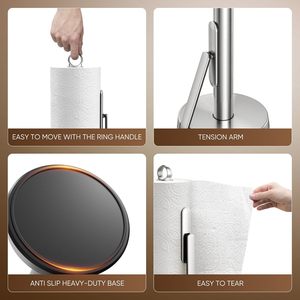 Support de papier <span class=keywords><strong>essuie</strong></span>-tout à un seul niveau en acier inoxydable résistant à la rouille Good Grips SimplyTear, gris - Product Image 3