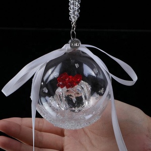 Christmas Romantic Crystal Glass Round Ball <strong>Snowflake</strong> Car Interior <strong>Decoration</strong> for Souvenir Birthday Wedding Return Gift - Product Image 2