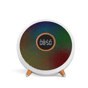 Stereo 2*8W RGB ánh sáng đồng hồ báo thức <span class=keywords><strong>FM</strong></span> Đài phát thanh âm thanh BT màn hình không dây mini thông minh bluetooths Loa - Product Image 1