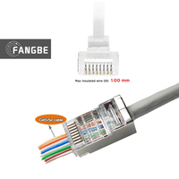 Connecteur RJ45 blindé 8 broches pour câble réseau LAN, prise modulaire mâle STP RJ45 CAT5E FTP 8P8C facile à brancher