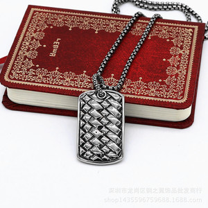 yunnique Titanium Steel Skull <b>Dog</b> <b>Tag</b> Necklace Unisex Geometric Pendant Fashion Jewelry - Product Image 2