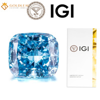 Diamants de laboratoire IGI Goldleaf de couleur fantaisie bleue en gros, diverses formes de taille, 1-5 carats, certifiés VVS VS, modèle de bijoux