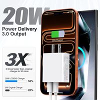 Chargeur mural rapide avec logo personnalisé, prise EU, 30W PD QC3.0, double port USB type C, chargeur de téléphone GAN