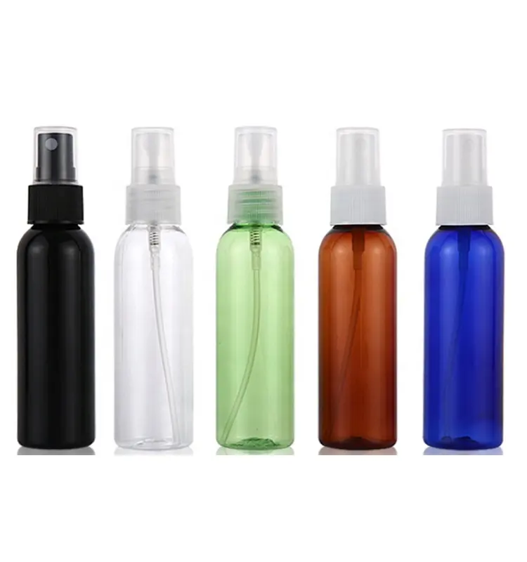 Pronto per la spedizione flacone Spray per nebulizzazione Fine colorato da 50ml/100ml flacone Spray cosmetico in plastica personalizzato