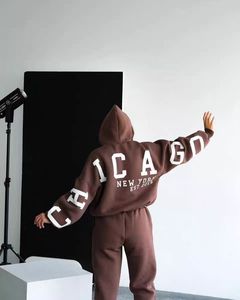 Conjunto de <span class=keywords><strong>Sudadera</strong></span> con <span class=keywords><strong>Capucha</strong></span> y Pantalones Deportivos con Logotipo Personalizado de Otoño, Traje Deportivo de Dos Piezas para Mujer, Pantalones Deportivos y <span class=keywords><strong>Sudadera</strong></span> con <span class=keywords><strong>Capucha</strong></span> - Product Image 1