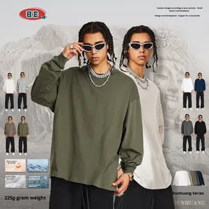 NeverStatic hommes automne coupe ample sport basique <span class=keywords><strong>Salona</strong></span> antibactérien fonctionnel T-Shirt à manches longues 100% coton tricoté blanc - Product Image 4