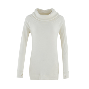 เสื้อแขนยาวผู้หญิงคอสูงสีทึบ - Product Image 1