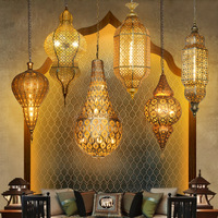 Magnifique lustre en fer LED de style marocain vintage fait main, lampe suspendue de style arabe musulman vintage pour hôtel, restaurant, église