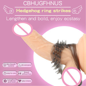 Mainan Seks cincin <span class=keywords><strong>Penis</strong></span> landak berduri dengan cincin O Desain penunda kunci ejakulasi kuat stimulasi vagina dan stimulasi G Spot - Product Image 2