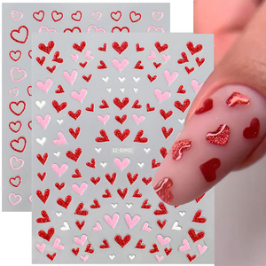1 unidad de pegatinas 3D para uñas con diseño de corazón de amor, calcomanías adhesivas, rojo, rosa, <span class=keywords><strong>San</strong></span> Valentín, decoración de uñas, deslizadores, <span class=keywords><strong>manicura</strong></span> - Product Image 2