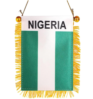 Drapeau de voiture miniature Jamaïque à suspendre à la fenêtre, bannière décorative pour rétroviseur avec ventouse et franges dorées