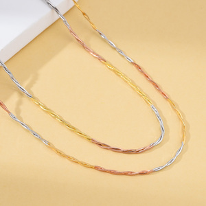 Collar <span class=keywords><strong>de</strong></span> cadena <span class=keywords><strong>de</strong></span> clavícula <span class=keywords><strong>de</strong></span> plata 925 para mujer, solidez tricolor chapado en oro, hueso <span class=keywords><strong>de</strong></span> anís, estilo romántico, enlace trenzado, regalo <span class=keywords><strong>de</strong></span> boda - Product Image 3