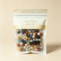 Pochette personnalisée OEM imprimée avec fermeture éclair trois côtés et fenêtre transparente pour l'emballage de perles DIY, breloques, bijoux et fournitures d'artisanat