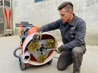 Machine à poncer les sols industrielle 380V 350mm avec collecteur de poussière intégré, polisseuse de surface en béton pour la construction