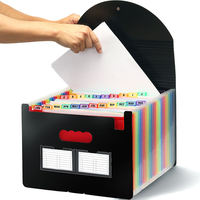 Carpeta Archivadora de 24 Bolsillos, Tipo Acordeón, para Documentos Escolares, Impuestos y Reportes, Plegable, Organizador para Archivo