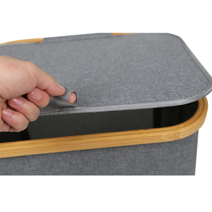 Cesto de Ropa Sucia de Bambú con Tapa, Cesto para Ropa Sucia con Asas, Cesto Plegable para Transportar Fácilmente la Ropa Sucia - Product Image 3