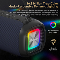 T12 80W Boombox Karaoke-fitur penghilang kebisingan, BT 5.3, dukungan Mic ganda, Speaker luar ruangan portabel