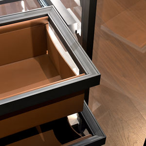 بيع بالجملة رف معاطف من الزجاج والألومنيوم على الطراز الحديث عالي الجودة مخصص في خزانة الملابس غرفة خلع الملابس لغرفة النوم - Product Image 6