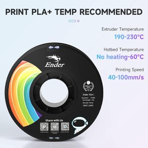 Filamento Ender Rainbow PLA Plus de 1.75mm, 1kg, Multicolor, Filamento de Plástico para Impresora 3D - Product Image 5