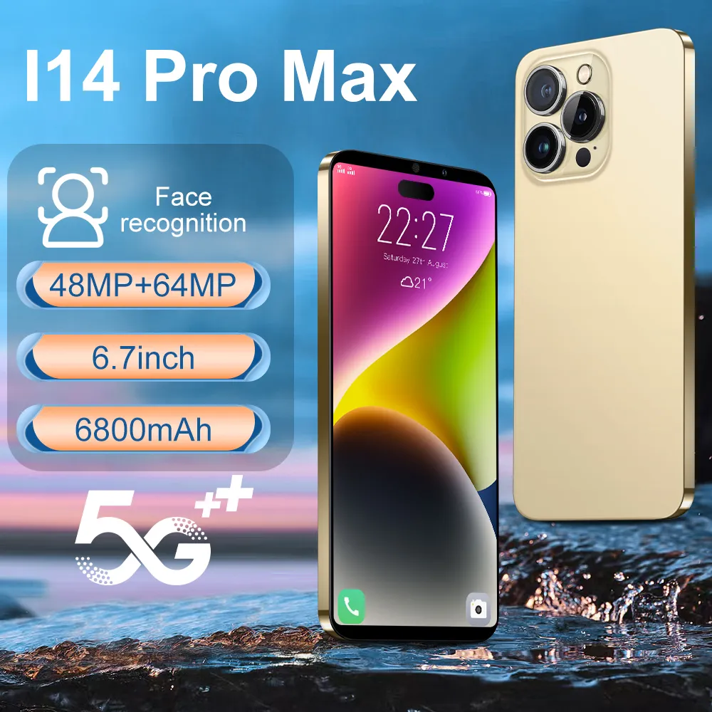 Low Price But Quality i14 Pro Max 3G 4G 5G Android Mobile Phone Dual SIM and Dedicated SD Card Slot Smart Phone