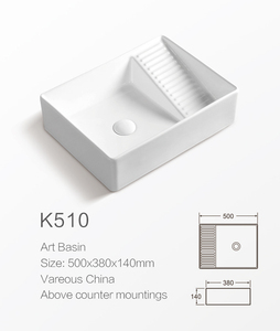 Lavabo <span class=keywords><strong>de</strong></span> Cerámica Personalizado <span class=keywords><strong>de</strong></span> 500 mm, Lavabo Rectangular <span class=keywords><strong>para</strong></span> Baño, <span class=keywords><strong>Lavadero</strong></span>, <span class=keywords><strong>para</strong></span> Lavar <span class=keywords><strong>Ropa</strong></span> - Product Image 2