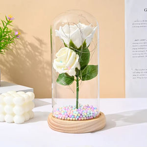 ของขวัญวันวาเลนไทน์2026แสนโรแมนติกสบู่ดอกกุหลาบในโดมแก้วพร้อมฐานโดมแก้วโดมกุหลาบเทียมโถแก้วใส - Product Image 4