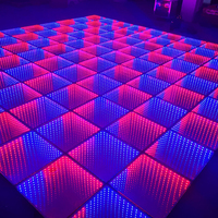 Plancher de danse LED interactif 3D magnétique, éclairage de scène direct d'usine, miroirs infinis, DJ DMX RGB, danse, mariage, discothèque