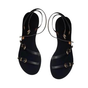 Sandalias Planas de Verano 2026, Estilo Hada, de Cuero Genuino Francés, con una Sola Tira, Punta Abierta, para Mujer, Zapatos de Playa - Product Image 4